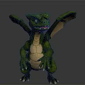 Mythical Green Dragon Creature Character With Scaly Skin And Wings