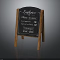 Restaurant Building Exterior Wooden Menu Board Displaying Prices And Contact Information