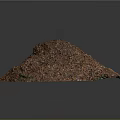 Natural Brown And Green Debris Pile With Crushed Texture On Gray Background