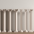 European Column Roman Column Gypsum Column Gypsum Line Cylindrical Square Column 3d model