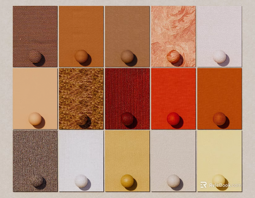 Wall Color And Texture Samples With Various Hues For Interior Decor Ideas 3d model 