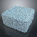 Abstract Gray Cube Composed of Small Particles With Textured Surface And Reflection