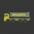Yellow Toy Construction Truck With Open Bed And Black Wheels