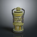 Industrial Green Mechanical Device With Gray Handles Yellow Components And Sturdy Base