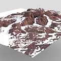 Scenic Red Rock Mountain Range with Snow Covered Slopes and Rocky Terrain 3d model