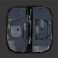 Cartoon Scene Red Tower With Multiple Floors Black Details And Antenna On Top