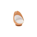 Modern Egg Shaped Single Sofa With Orange Frame And Gray Padded Cushion