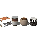 Modern Stools Collection With Leather Fabric Seats And Metal Wooden Frames