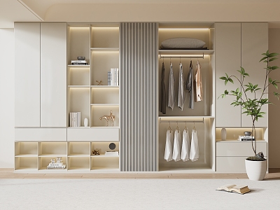 modern wardrobe cream bookcase model