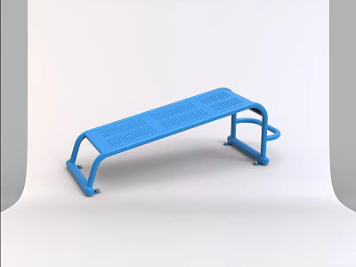 Blue Steel Outdoor Fitness Exercise Bench For Ergonomic Workout Training 3d model