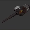 Futuristic Tactical Weapon With Long Barrel Gray Body And Silver Components