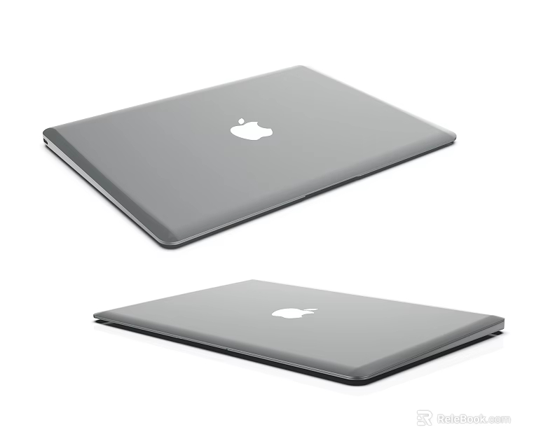 Gray Apple Laptop Modern Design With Sleek Finish And Lightweight Body 3d model 
