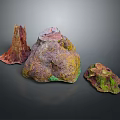 Natural Wood Stone Samples With Colorful Textures And Unique Organic Forms