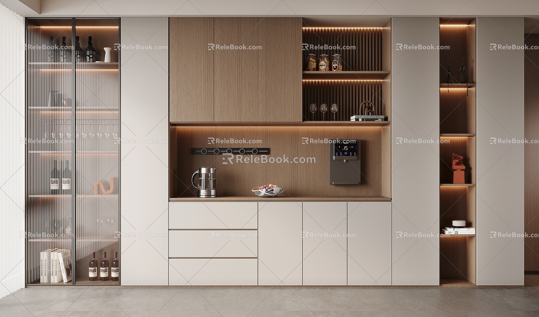 Modern Italian Glass Wine Cabinet 3d model