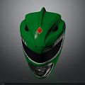 Character Dino Themed Helmet Green Design With Red Diamond And Sharp Teeth