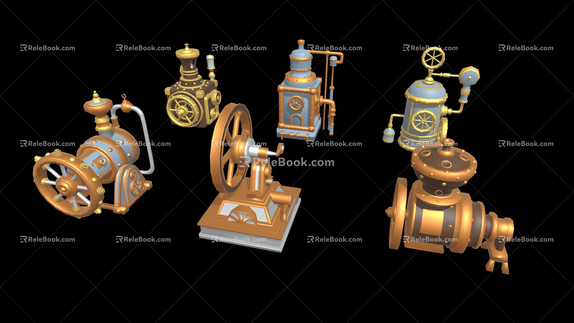 Modern Machine Steampunk Industrial Machine Future Machine 3d model