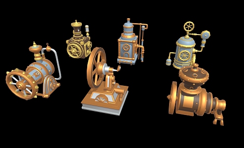 Modern Machine Steampunk Industrial Machine Future Machine 3d model