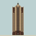 Modern High Rise Building With Pointed Roof And Symmetrical Window Design On Facade