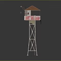 Tower defense sentry tower air defense watchtower observatory tower loft 3d model