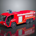 Red MAGNUS Fire Truck With Discover Label And Roof Equipment Exterior Design