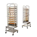 Stainless Steel Display Shelves with Wheels for Bread Display and Multiple Layers 3d model