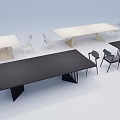 Modern Dining Table Set With Black And White Tables And Minimalist Chairs