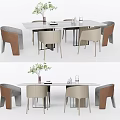Modern Dining Table and Chair Combination Dining Table and Chair 3d model