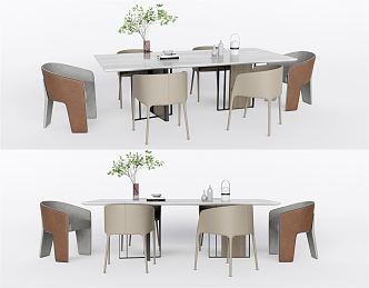 Modern Dining Table and Chair Combination Dining Table and Chair 3d model