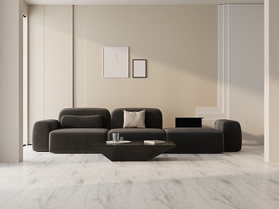 Modern three-seat sofa 3d model