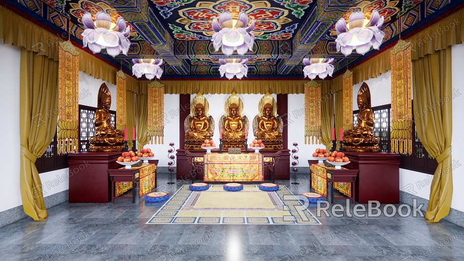 Chinese Buddhist Hall model