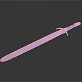 Medieval Style Sword With Polished Metal Blade Black Handle And Shiny Surface