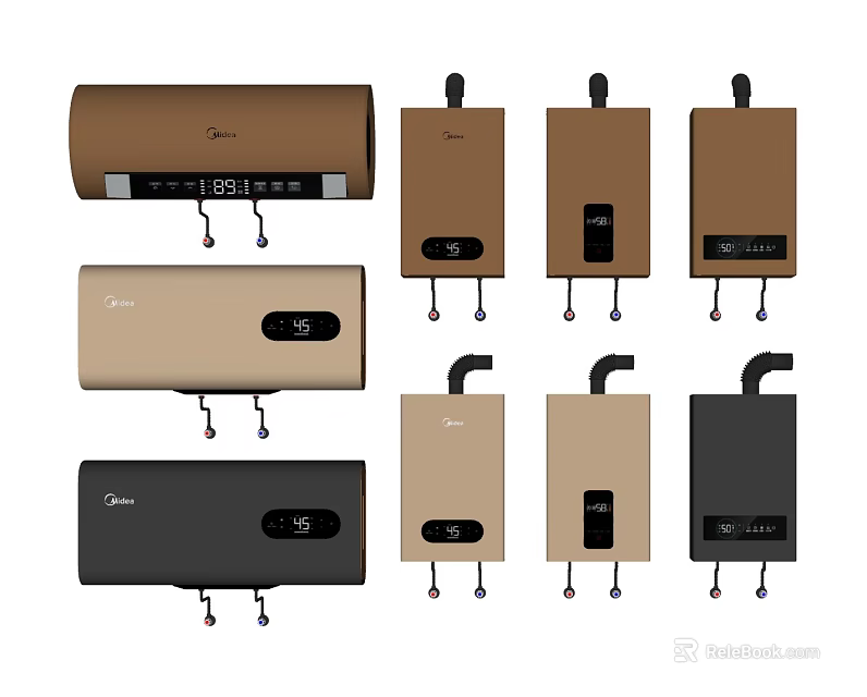 Smart Appliances With Multiple Modern Styles Gold Black Colors And Designs 3d model 