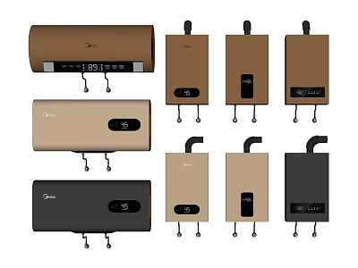 Smart Appliances With Multiple Modern Styles Gold Black Colors And Designs 3d model