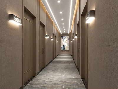 Modern Away Hotel Away 3d model