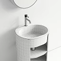 Elegant Modern Bathroom Washbasin Design With Copper Colored Basin Black Stand And Mirror