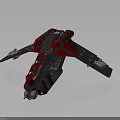 Sleek Black And Red Aerospace Spacecraft Model With Multiple Engines And Wing Structure 3d model