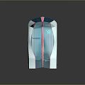 Sleek Modern Futuristic Device With White Blue Pink Hues And Circular Interior Opening