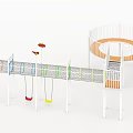 Drill net circular bridge amusement equipment 3d model