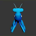 Blue Cartoon Crab Shaped Household Decor Toy With Big Eyes And Claws