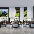 Traditional White Tea Gathering Room With Wooden Display Cabinets Long Table And Chairs