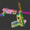 Futuristic Sci Fi Weapon Design With Red Accents And Gray Tactical Body Details