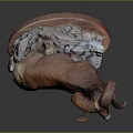 Artistic Detailed Ram Sculpture With Large Curved Horns Standing On Rock Base