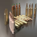 Bullet Rifle Bullet Machine Gun Bullet Ammunition Piercing Bullet Case Bullet Low Mold Low Face Bullet Simple Mold Game Bullet 3d model