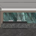 Modern company front desk background wall computer glass partition front desk 3d model