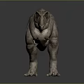 Realistic Tyrannosaurus Rex 3D Model With Detailed Skin Texture Standing On Gray Background