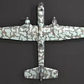 Camouflage Fighter Jet With Four Propellers And Transparent Nose Cabin