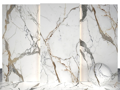 Wall covering marble 3d model