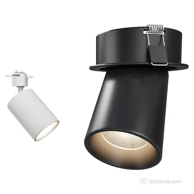 Modern Black and White Adjustable Downlights and Spotlights Home Lighting Fixtures Design 3d model 