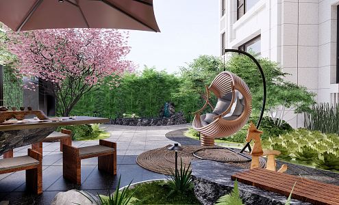 Modern Courtyard Garden 3d model