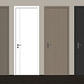 Modern single door swing door bedroom door paint door solid wood door 3d model